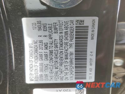 Zdjęcie 12 z 12 samochodu: 2024 HONDA CIVIC SPORT VIN:2HGFE2F58RH517891 - miniatura