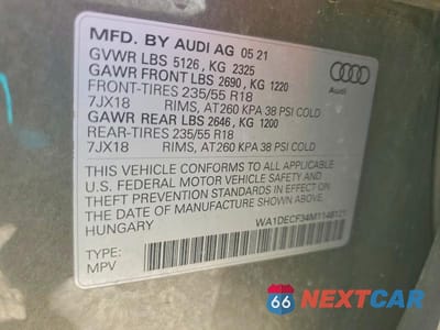 Zdjęcie 12 z 12 samochodu: 2021 AUDI Q3 PREMIUM S LINE 45 VIN:WA1DECF34M1148121 - miniatura