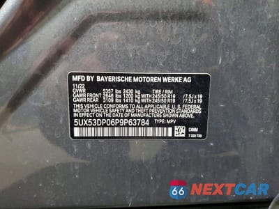 Zdjęcie 14 z 14 samochodu: 2023 BMW X3 XDRIVE30I VIN:5UX53DP06P9P63784 - miniatura