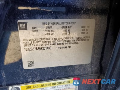Zdjęcie 12 z 13 samochodu: 2009 CHEVROLET MALIBU LS VIN:1G1ZG57B39F251430 - miniatura