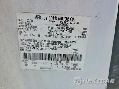 Zdjęcie 12 z 12 samochodu: 2011 FORD F150 VIN:1FTMF1CM8BKD59785 - miniatura