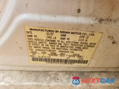 Zdjęcie 13 z 14 samochodu: 2007 NISSAN MAXIMA SE VIN:1N4BA41E37C862067 - miniatura