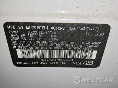 Zdjęcie 12 z 12 samochodu: 2021 MITSUBISHI MIRAGE ES VIN:ML32AUHJ7MH003823 - miniatura
