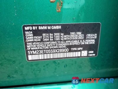 Zdjęcie 12 z 12 samochodu: 2025 BMW X6 M COMPETITION VIN:5YM23ET05S9X28900 - miniatura