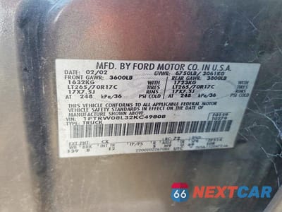 Zdjęcie 12 z 12 samochodu: 2002 FORD F150 SUPERCREW VIN:1FTRW08L32KC49808 - miniatura