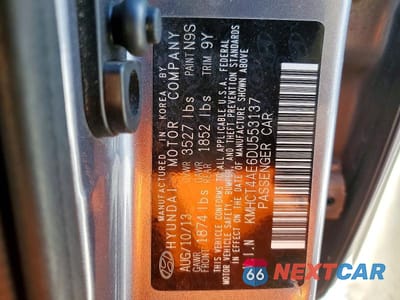 Zdjęcie 12 z 12 samochodu: 2013 HYUNDAI ACCENT GLS VIN:KMHCT4AE6DU553137 - miniatura
