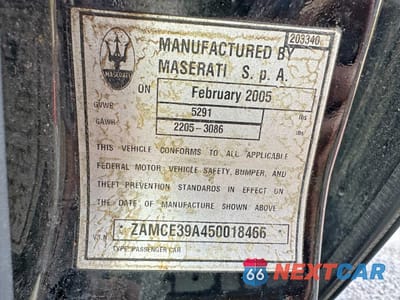 Zdjęcie 10 z 15 samochodu: 2005 MASERATI QUATTROPORTE M139 VIN:ZAMCE39A450018466 - miniatura