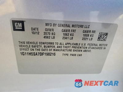 Zdjęcie 12 z 12 samochodu: 2013 CHEVROLET MALIBU LTZ VIN:1G11H5SA7DF198216 - miniatura