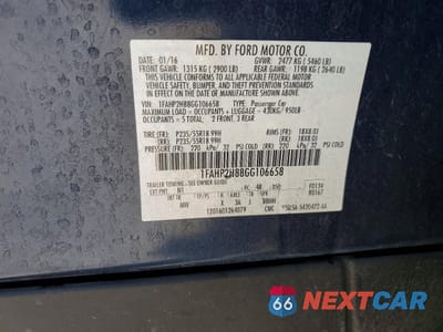 Zdjęcie 12 z 12 samochodu: 2016 FORD TAURUS SEL VIN:1FAHP2H88GG106658 - miniatura