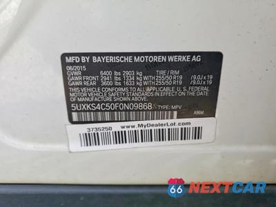 Zdjęcie 13 z 13 samochodu: 2015 BMW X5 XDRIVE35D VIN:5UXKS4C50F0N09868 - miniatura
