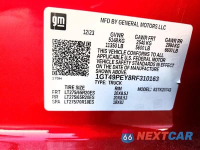 Zdjęcie 12 z 12 samochodu: 2024 GMC SIERRA K2500 AT4 VIN:1GT49PEY8RF310163 - miniatura