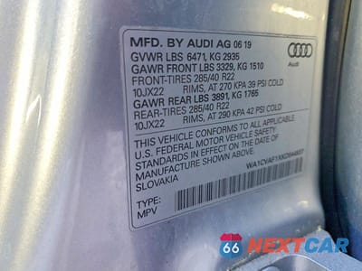 Zdjęcie 13 z 13 samochodu: 2019 AUDI Q8 PRESTIGE VIN:WA1CVAF1XKD044937 - miniatura
