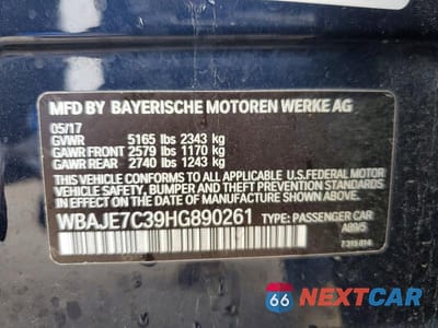 Zdjęcie 12 z 12 samochodu: 2017 BMW 540 XI VIN:WBAJE7C39HG890261 - miniatura