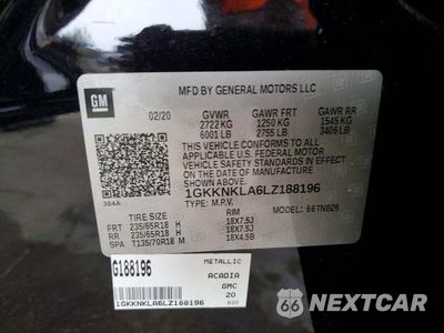 Zdjęcie 13 z 13 samochodu: 2020 GMC ACADIA SLE VIN:1GKKNKLA6LZ188196 - miniatura