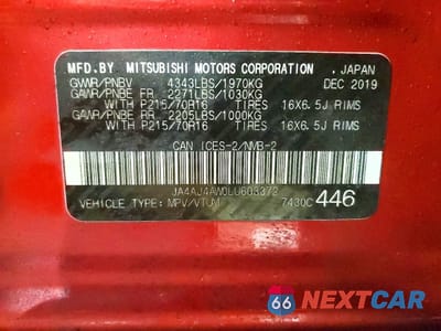Zdjęcie 14 z 14 samochodu: 2020 MITSUBISHI RVR SE VIN:JA4AJ4AW0LU603372 - miniatura