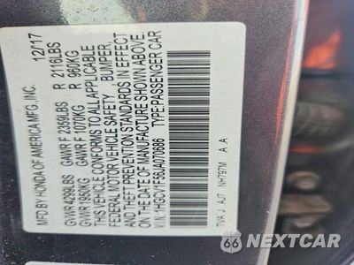 Zdjęcie 12 z 12 samochodu: 2018 HONDA ACCORD EXL VIN:1HGCV1F56JA070686 - miniatura