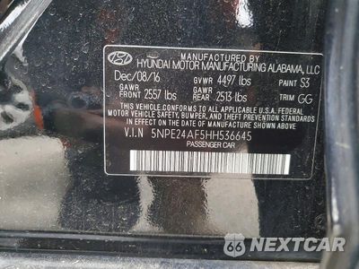 Zdjęcie 12 z 12 samochodu: 2017 HYUNDAI SONATA BASE VIN:5NPE24AF5HH536645 - miniatura