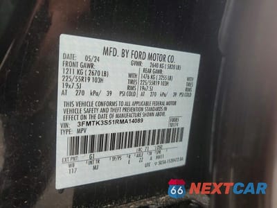 Zdjęcie 13 z 13 samochodu: 2024 FORD MUSTANG MACH-E PREMIUM VIN:3FMTK3S51RMA14089 - miniatura