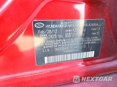 Zdjęcie 12 z 12 samochodu: 2012 HYUNDAI SONATA GLS VIN:5NPEB4AC7CH483378 - miniatura