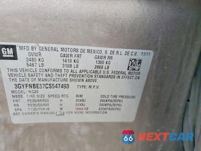 Zdjęcie 13 z 14 samochodu: 2012 CADILLAC SRX PERFORMANCE COLLECTION VIN:3GYFNBE37CS547493 - miniatura