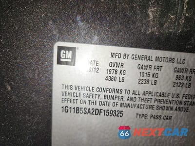 Zdjęcie 14 z 14 samochodu: 2013 CHEVROLET MALIBU LS VIN:1G11B5SA2DF159325 - miniatura