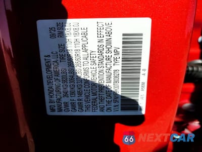 Zdjęcie 12 z 13 samochodu: 2026 HONDA PASSPORT RTL VIN:5FNYF9H30TB036278 - miniatura