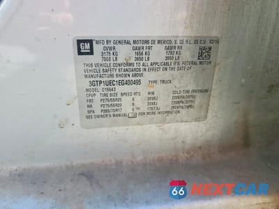 Zdjęcie 12 z 12 samochodu: 2014 GMC SIERRA C1500 SLE VIN:3GTP1UEC1EG400495 - miniatura