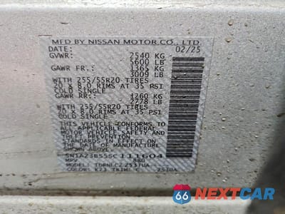 Zdjęcie 13 z 13 samochodu: 2025 NISSAN MURANO SV VIN:5N1AZ3BS5SC111604 - miniatura