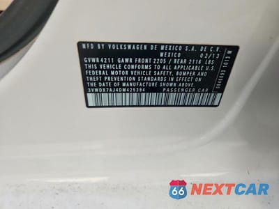 Zdjęcie 12 z 12 samochodu: 2013 VOLKSWAGEN JETTA SE VIN:3VWDX7AJ4DM425394 - miniatura