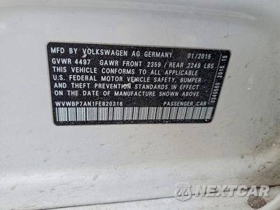 Zdjęcie 12 z 12 samochodu: 2015 VOLKSWAGEN CC SPORT VIN:WVWBP7AN1FE820316 - miniatura