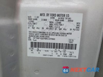 Zdjęcie 12 z 12 samochodu: 2008 FORD F150 VIN:1FTRF12278KC37093 - miniatura