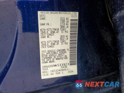 Zdjęcie 12 z 12 samochodu: 2021 NISSAN TITAN PRO-4X VIN:1N6AA1ED3MN533923 - miniatura