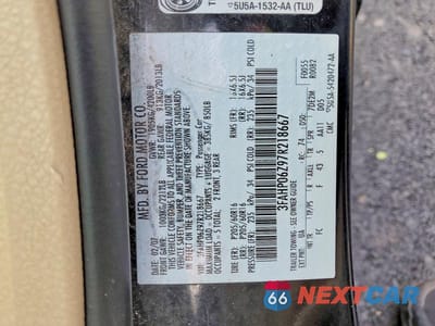 Zdjęcie 13 z 13 samochodu: 2007 FORD FUSION S VIN:3FAHP06Z97R218667 - miniatura