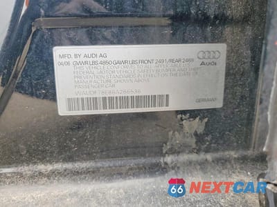 Zdjęcie 12 z 12 samochodu: 2006 AUDI A4 2.0T QUATTRO VIN:WAUDF78E86A266536 - miniatura