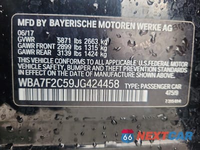 Zdjęcie 13 z 13 samochodu: 2018 BMW 750 XI VIN:WBA7F2C59JG424458 - miniatura