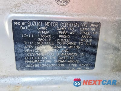 Zdjęcie 12 z 12 samochodu: 2012 SUZUKI SX4 VIN:JS2YB5A39C6304339 - miniatura