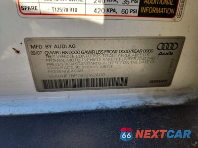 Zdjęcie 13 z 13 samochodu: 2008 AUDI A3 2.0 VIN:WAUHF78P78A062400 - miniatura