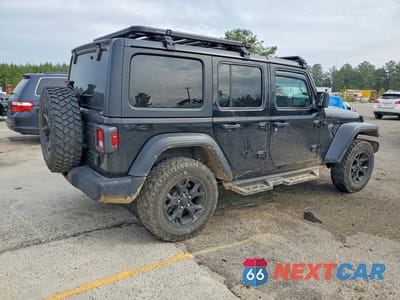 Trzecie zdjęcie samochodu z tyłu: 2021 JEEP WRANGLER UNLIMITED SPORT VIN:1C4HJXDGXMW506972 - miniatura
