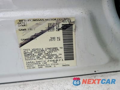 Zdjęcie 12 z 12 samochodu: 2018 NISSAN ALTIMA 2.5 SL VIN:1N4AL3AP7JC206821 - miniatura