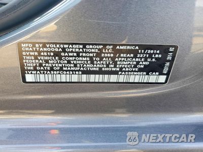 Zdjęcie 12 z 12 samochodu: 2015 VOLKSWAGEN PASSAT S VIN:1VWAT7A38FC043163 - miniatura