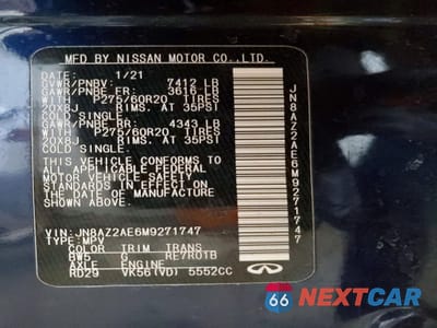 Zdjęcie 14 z 15 samochodu: 2021 INFINITI QX80 LUXE VIN:JN8AZ2AE6M9271747 - miniatura