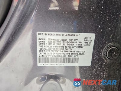 Zdjęcie 14 z 14 samochodu: 2019 HONDA PILOT EXL VIN:5FNYF6H5XKB073403 - miniatura