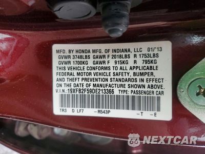 Zdjęcie 12 z 12 samochodu: 2013 HONDA CIVIC LX VIN:19XFB2F59DE213366 - miniatura