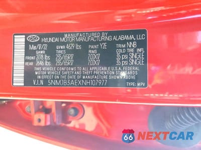 Zdjęcie 12 z 12 samochodu: 2022 HYUNDAI TUCSON SEL VIN:5NMJB3AEXNH107977 - miniatura