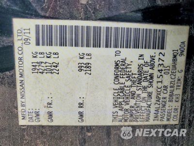 Zdjęcie 12 z 12 samochodu: 2012 NISSAN ALTIMA BASE VIN:1N4AL2APXCC154372 - miniatura