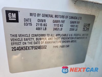 Zdjęcie 13 z 13 samochodu: 2015 BUICK REGAL VIN:2G4GK5EX7F9246582 - miniatura