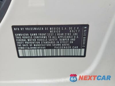 Zdjęcie 12 z 12 samochodu: 2017 VOLKSWAGEN JETTA SPORT VIN:3VWD17AJ0HM395589 - miniatura