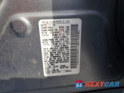 Zdjęcie 13 z 13 samochodu: 2019 NISSAN ROGUE S VIN:JN8AT2MT7KW254482 - miniatura