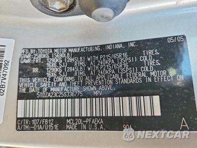 Zdjęcie 14 z 14 samochodu: 2005 TOYOTA SIENNA CE VIN:5TDZA23C25S336775 - miniatura