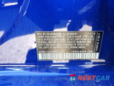 Zdjęcie 12 z 12 samochodu: 2015 VOLKSWAGEN GOLF TDI S MANUAL VIN:WVWLF7AU4FW172141 - miniatura